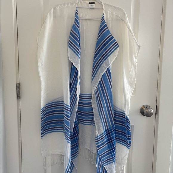 J. Crew Other - J. Crew White and Blue Patterned Coverup